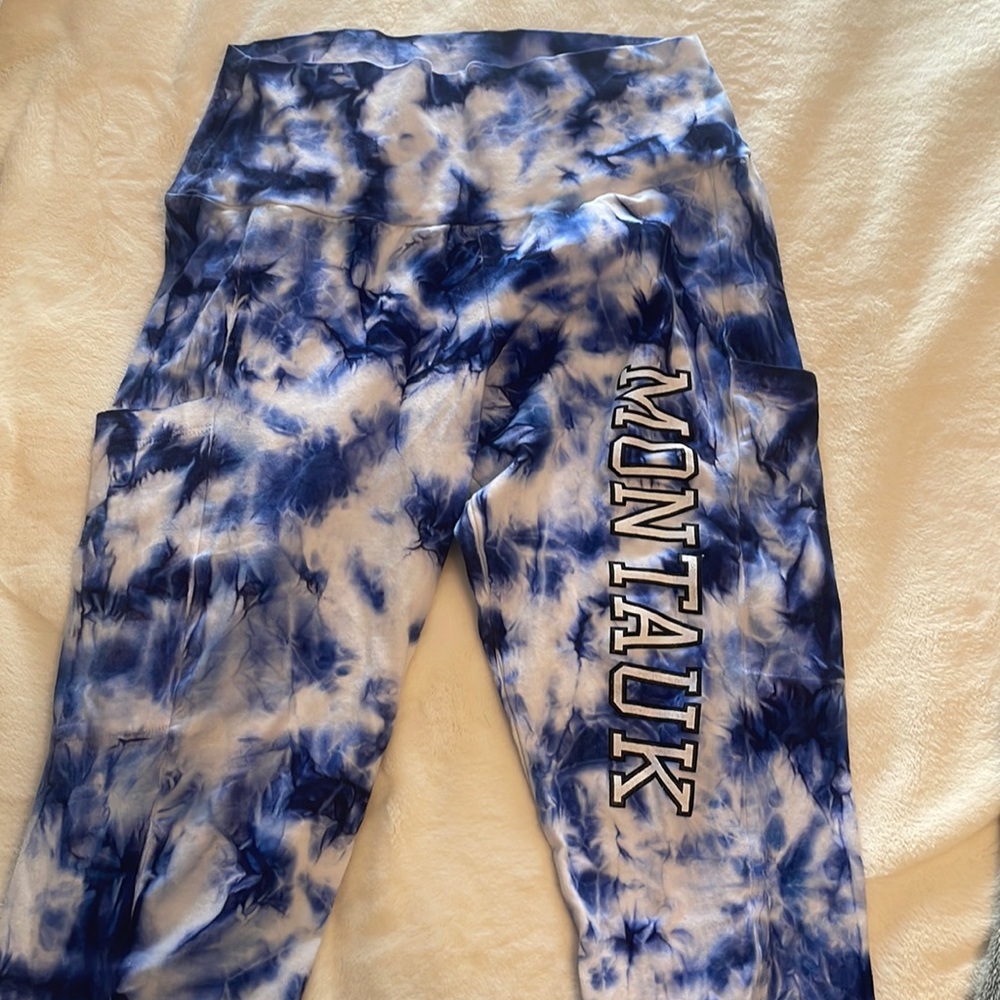Montauk tie dye blue leggings